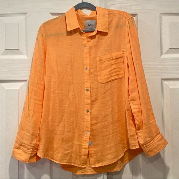 Rails Ellis Button Down Shirt In Papaya - Picture 2 of 6